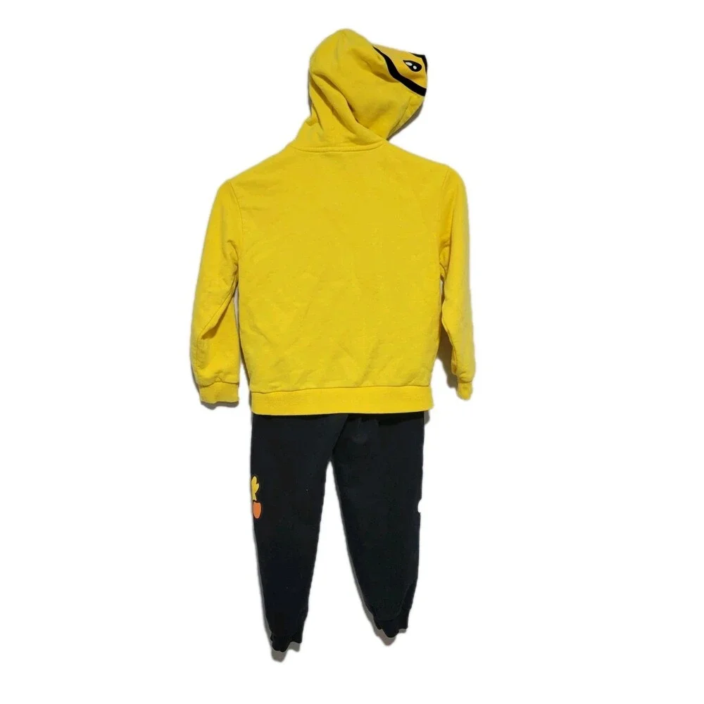 B. Duck Hoodie & Sweat Pants Set 8 Children's Size Yellow Black Kangaroo Pocket